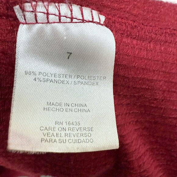 Biscotti Girls Dress Size 7 Holiday Red Stretch Velour Tiered Pullover Christmas - Picture 8 of 8